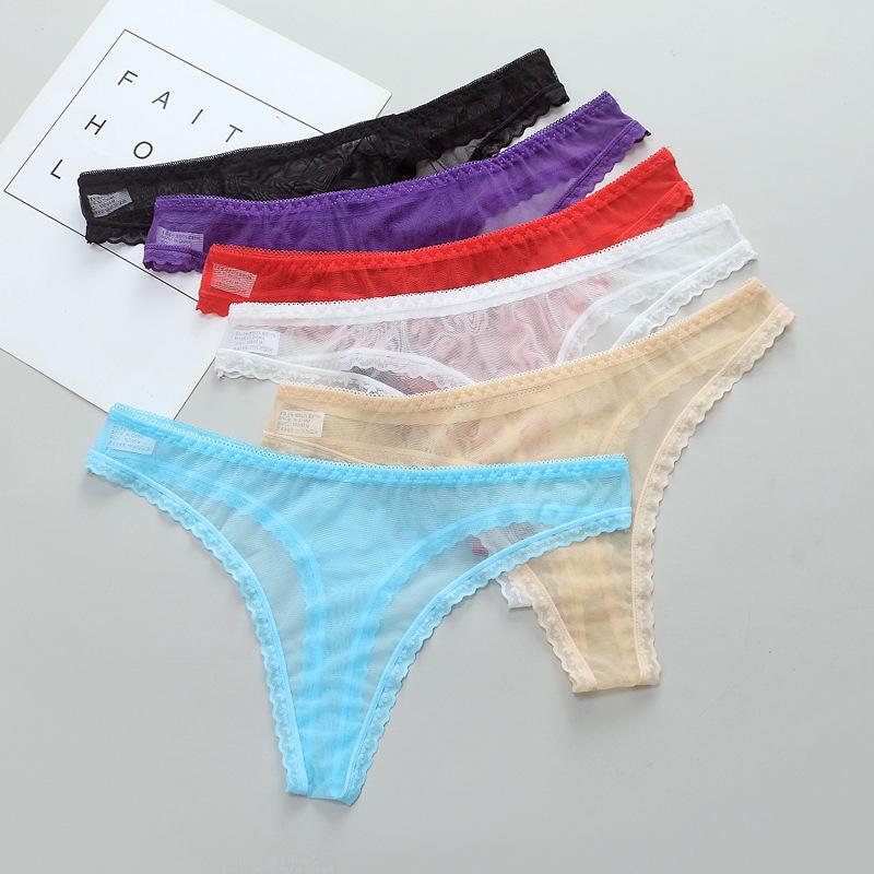 Ultra-Thin Transparent Low Waist Thong - Women's One-Piece T-Back Underwear