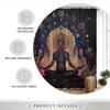 Psychedelic Mandala Yoga Shower Curtain – Cosmic Woman In Lotus, Vibrant Art, Spiritual Design, 70X70In, Includes Hooks