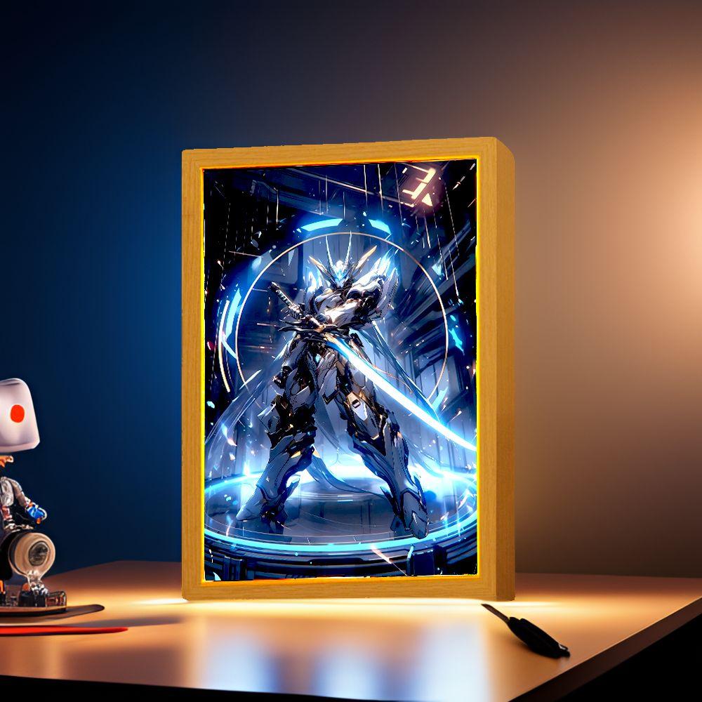 Anime Figure Gundam Light Painting Photo Frame Original Action Figures Led Night Light PVC Collectible Model Toy Christmas Gifts