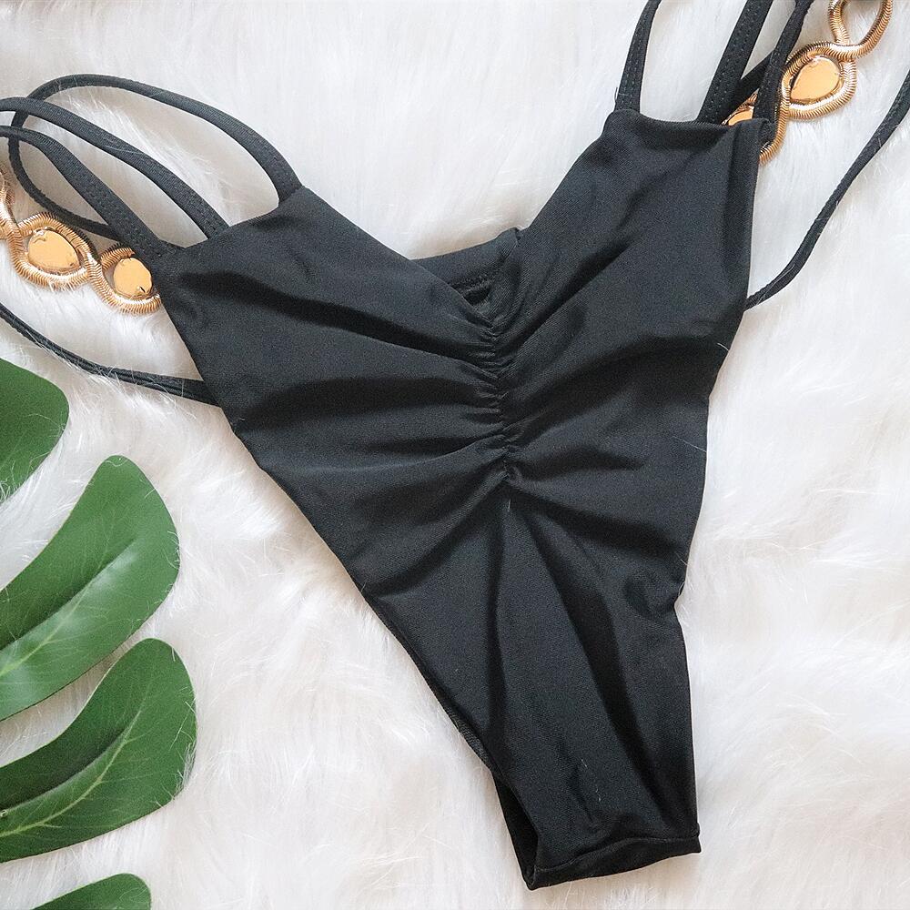 Bikini Crystal Diamond Swimsuit Bandage Cutout Split Swimsuit