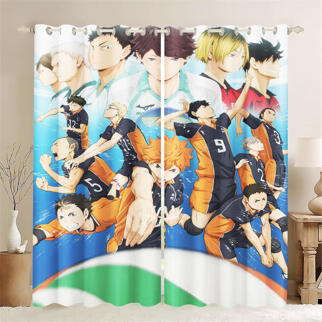 Cartoon Volleyball Youth Home 3D Print Cute Style Pink Decoration Polyester Window Blackout Children Bedroom