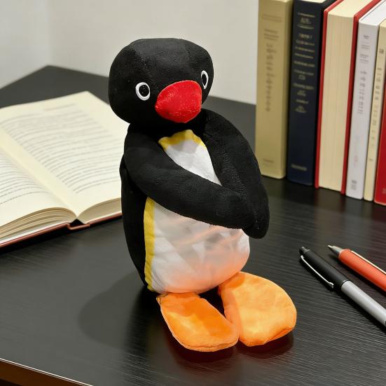 Uroczy Pingwin Etui na Ołówki Pluszowe Zwierzątko Etui na Ołówki Zapinane na Zamek Miękki Materiał Etui z Dzióbkiem Kaczki dla Dzieci na Długopisy Ołówki Artykuły Szkolne