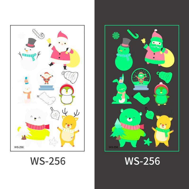 Kids' Waterproof Christmas Glow Tattoos - Festive Cartoon Stickers for Holiday Parties