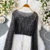 Iny Sequin Long Sve Round Ne Ort T-irt Women's Slim Fit Sli Korean Sle Commute Pure Color Summer Top