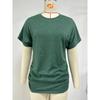 Women's Summer Solid Color Round Neck Loose Short-sleeved T-shirt Top