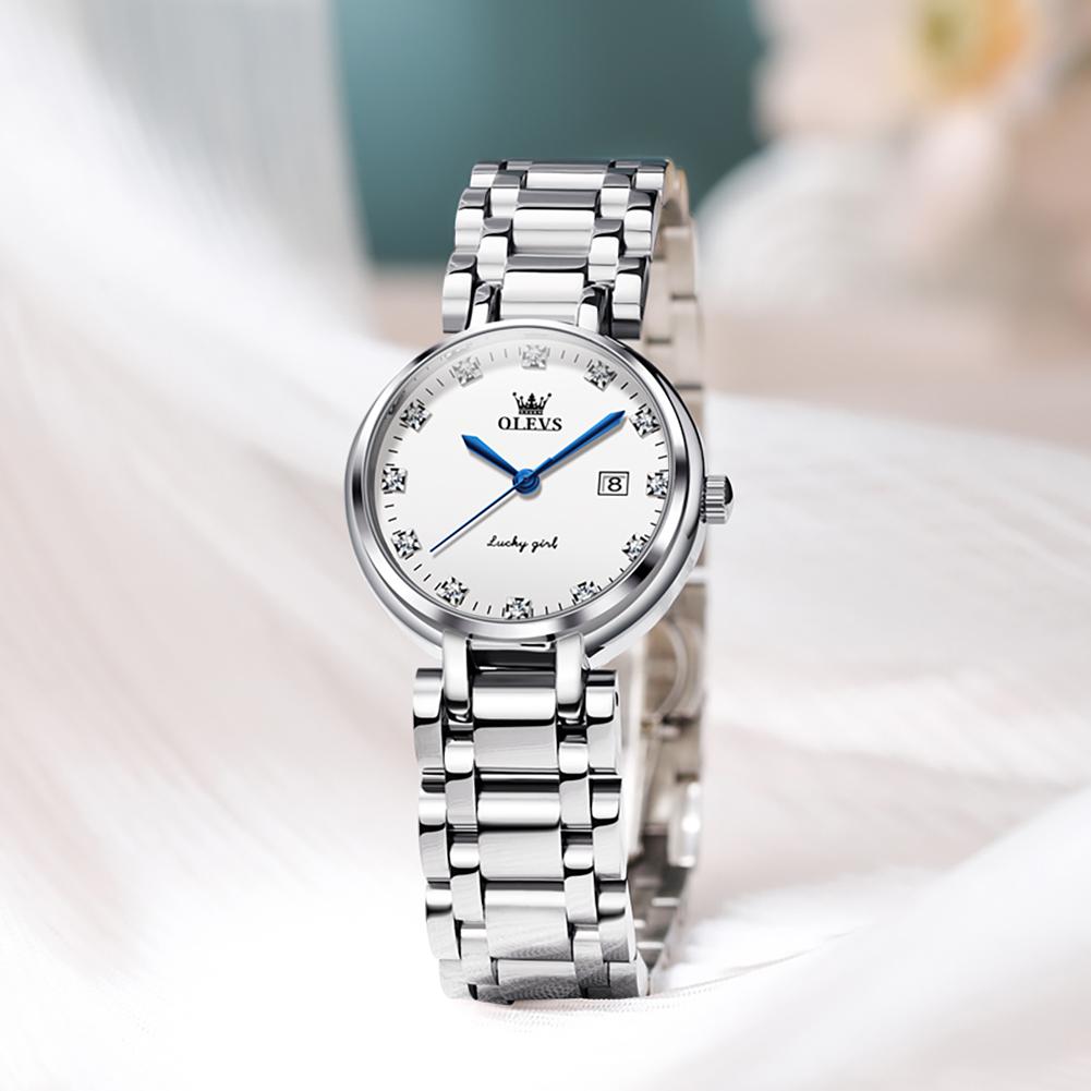 OLEVS Damenuhren Mode Leichter Luxus Original Armbanduhr Wasserdicht Leuchtend Quarz Damen Chronograph Datumsuhren