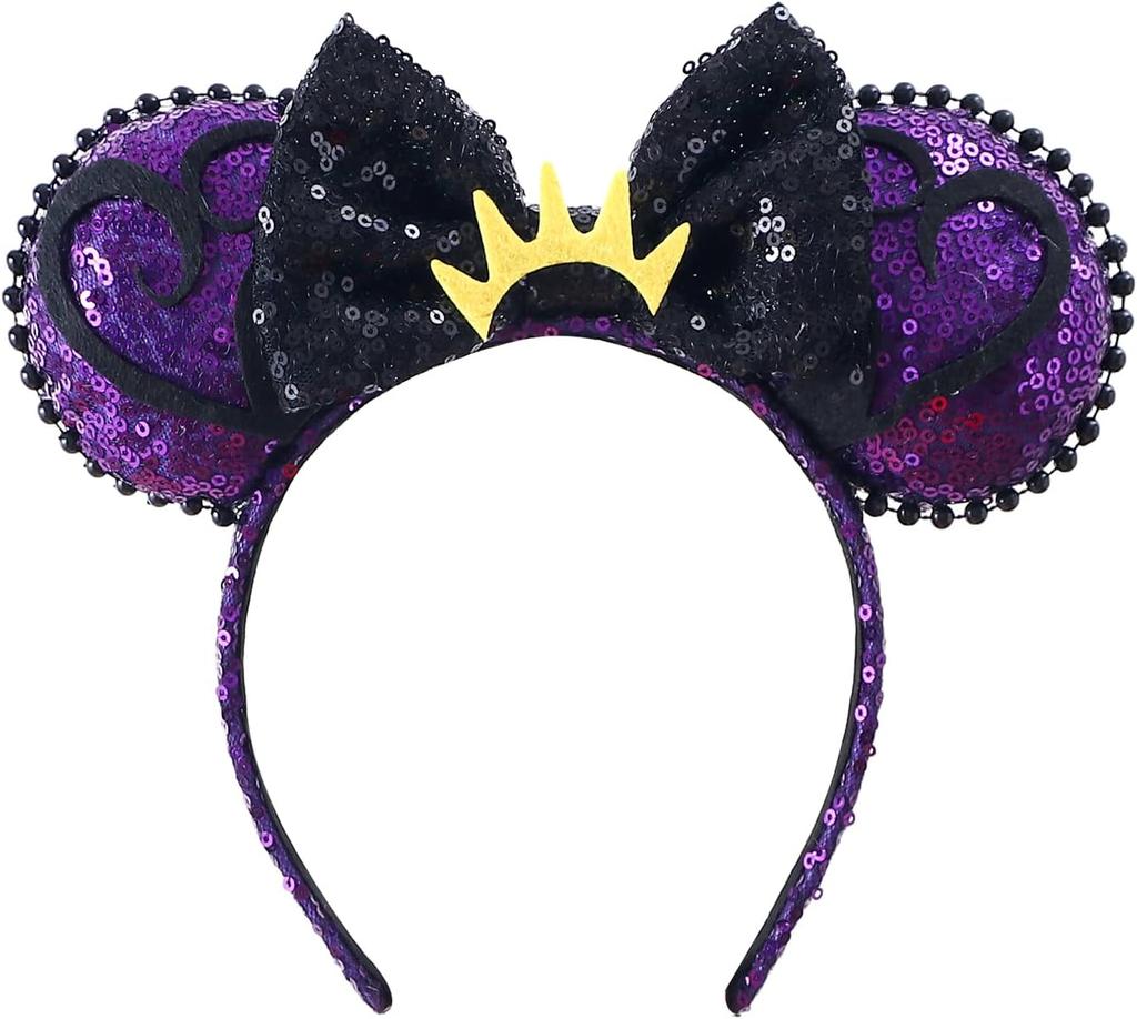 Cekinowa opaska z uszami myszki z brokatową kokardą Kostiumy cosplay Dekoracje na przyjęcie księżniczki dla dziewczynek kobiet