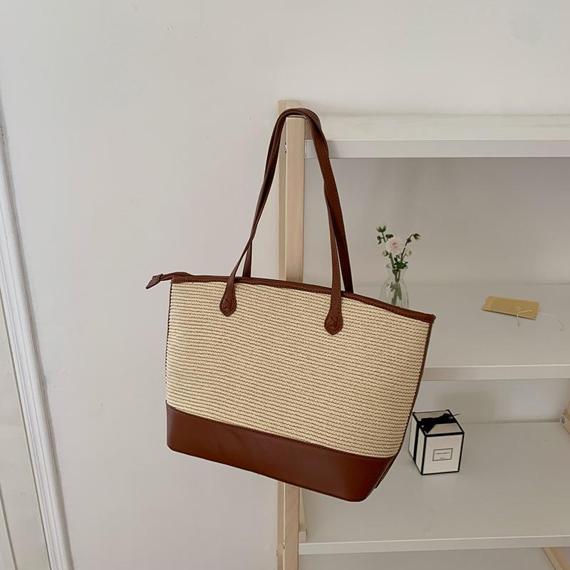 Summer Ins New Niche Retro Texture Underarm Bag Straw Weaving Bag Large Capacity Simple Toys