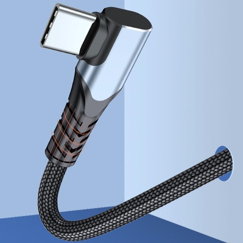 Mobile Phone 90 Degree Quick Charging 100W Fast Charging USB C to USB C Cable Wire Right Angle Data Charging Cable