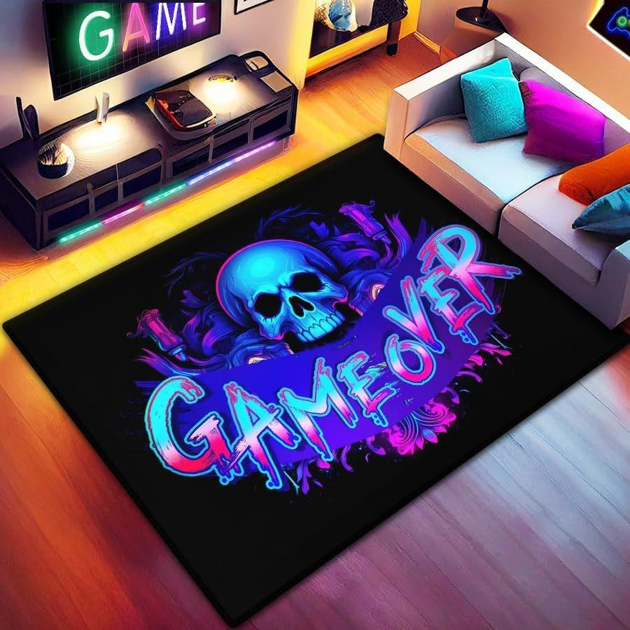 Colorful Game Carpet Boy and Girl Bedroom Gifts Living Room Bedroom, Game Player Home Decor, Teen Room Decor Rug E-sports Room