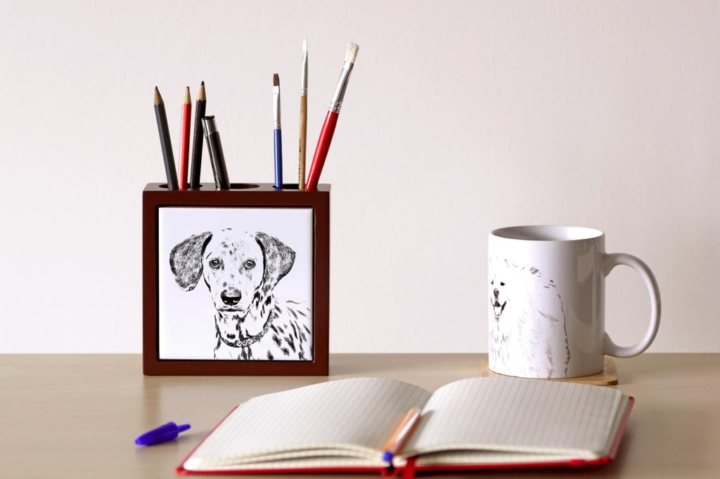 Dalmatian, Carriage Dog, Spotted Coach Dog – Pen holder with a dog, desk organizer with a print | Art-Dog