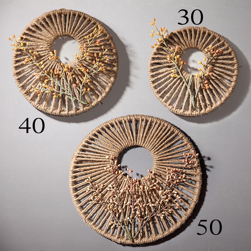 Rattan Woven Round Wall Decor for Living Room Background Wall Macrame Hanging