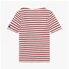 SainT James Unisex ShorT Sleeve T shirT Modern sTripe 9863 Ecru Persan