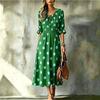 Damen Polka Dot Print Schmeichelhaftes Taillenbetonendes Midi-Kleid für Urlaub und Resort