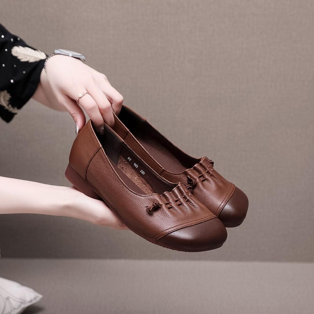 Shallow Mouth Single Shoes Retro Women's Shoes Women's Flat Bottom Casual Comfortable Women's Single Shoes Work Shoes