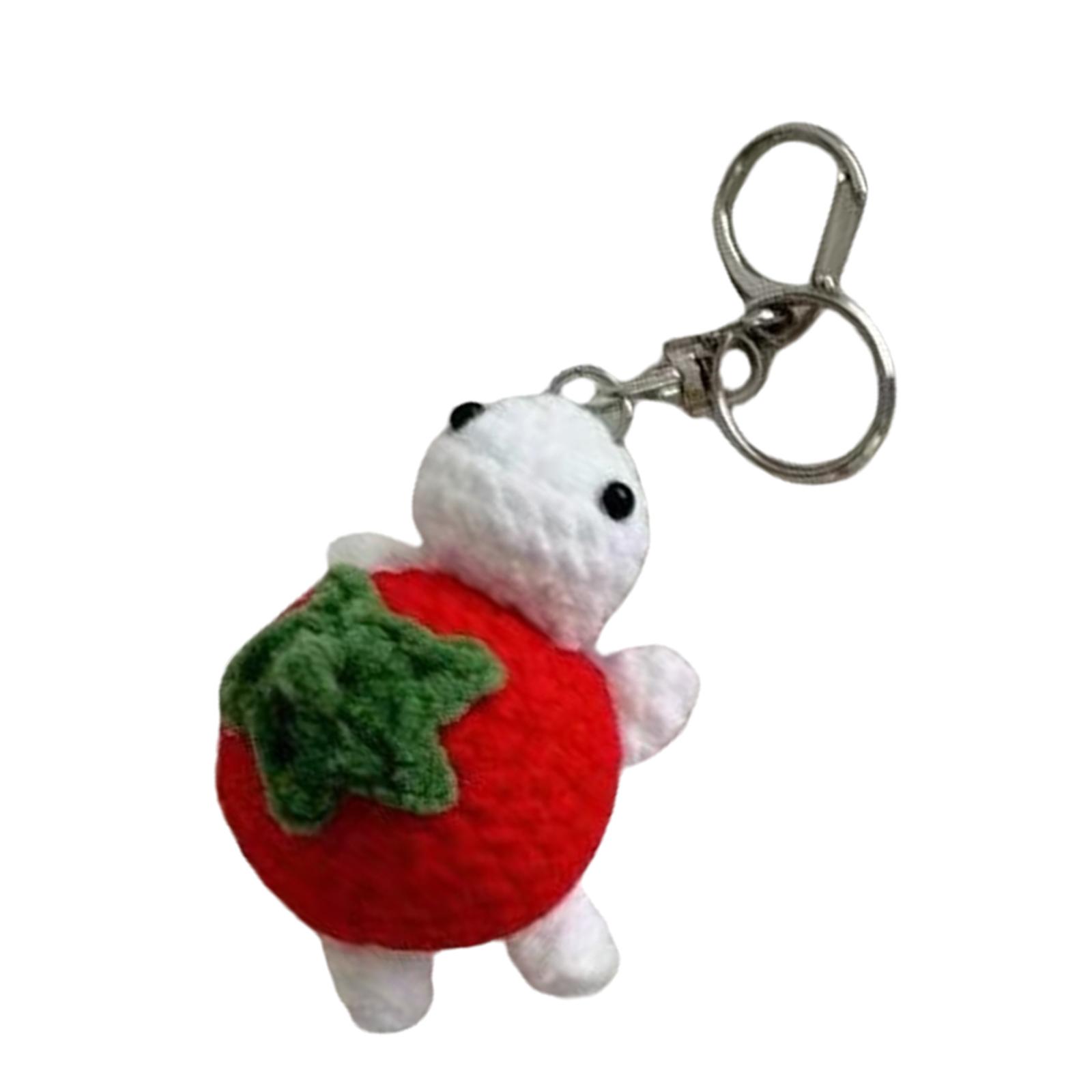 

Handmade Turtle Keychain Charm Soft Knitted Wool Bag Pendant Unique Key Rings Bag Accessory Present for Men and Women червоний