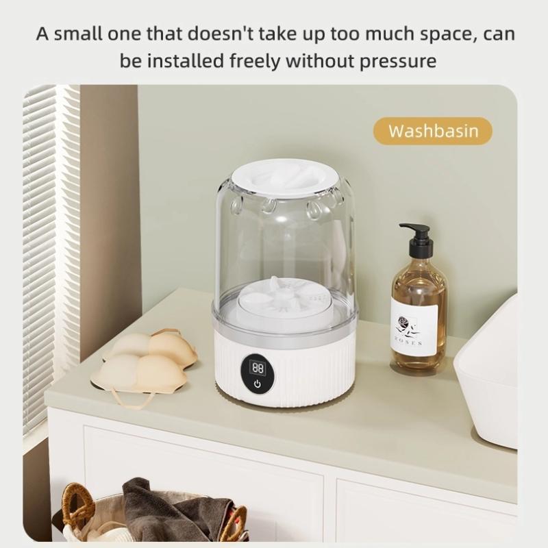 Mini Pralka ze Sterylizacją Niebieskim Światłem do Bielizny i Skarpet, Bezprzewodowa W Pełni Automatyczna Ładowana Pralka Kubek