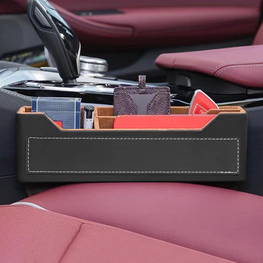 Car Side Seat Gap Filler Space Saving Storage Box Organization Auto Side Seat Gap Storage Box For Phone Sunglasses Cards Keys