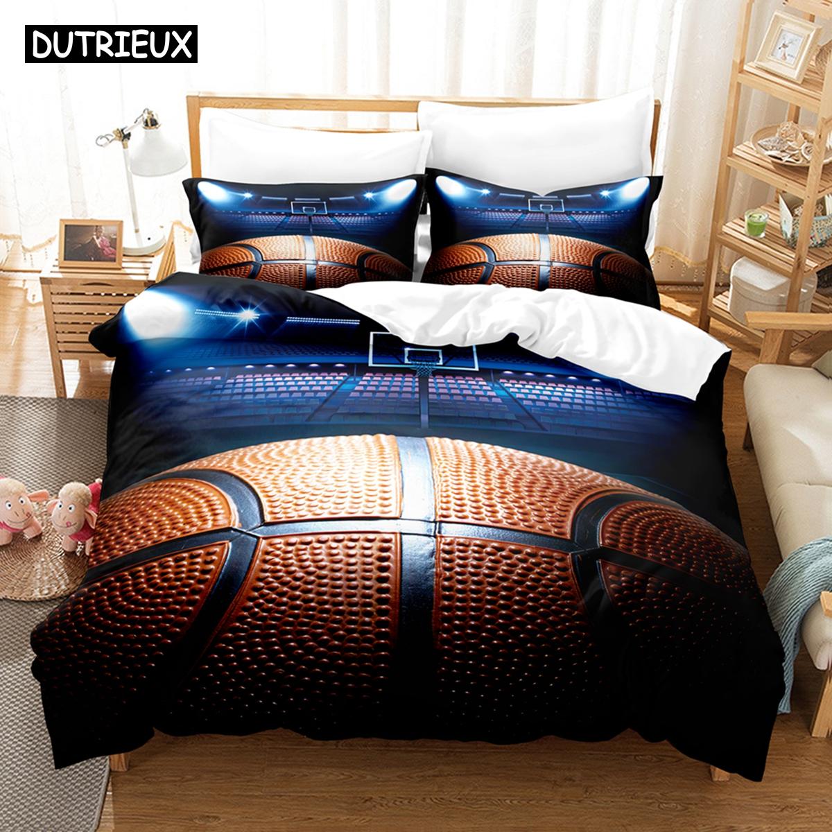 

3D Basketball Bedding Sets Duvet Cover Set With Pillowcase Twin Full Queen King Bedclothes Bed Linen EU single(135x200cm)
