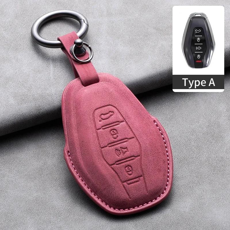 

4 Buttons Leather Car Remote Key Case Cover For Chery Jetour Traveller Auto Key Shell Fob Protector Holder Keychain