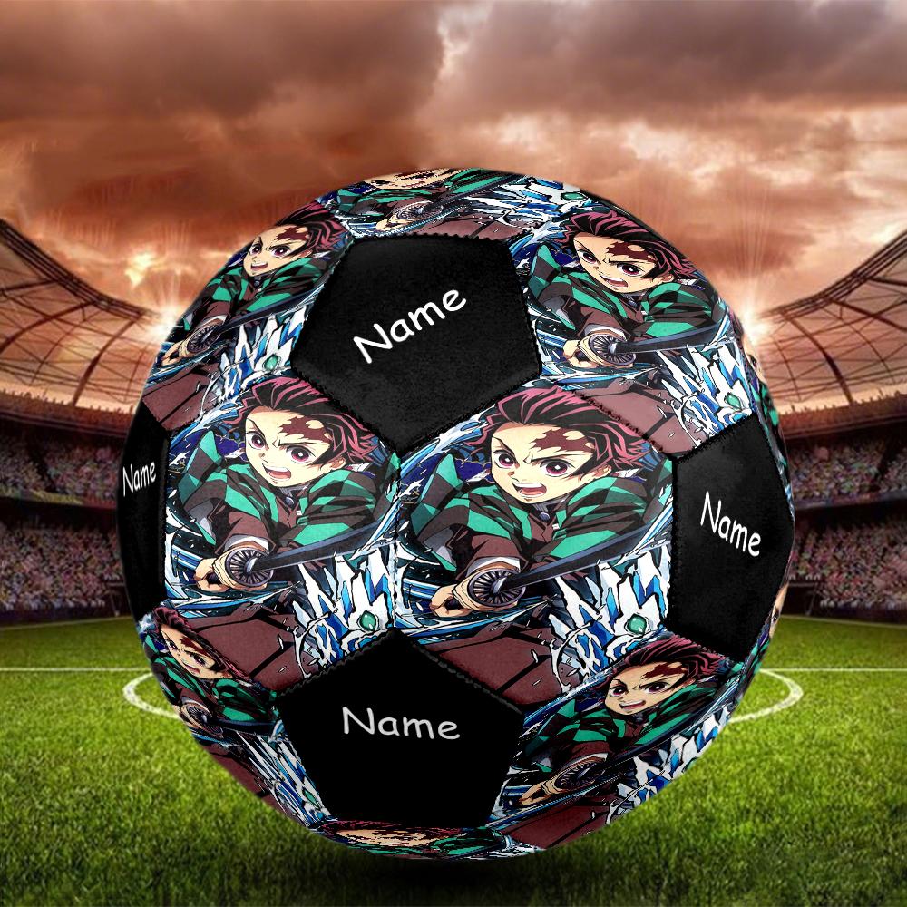 Custom Name Demon Slayer Theme Size 5 Soccer Ball, Suitable for Both Indoor and Outdoor Matches, a Gift Suitable for Everyone.