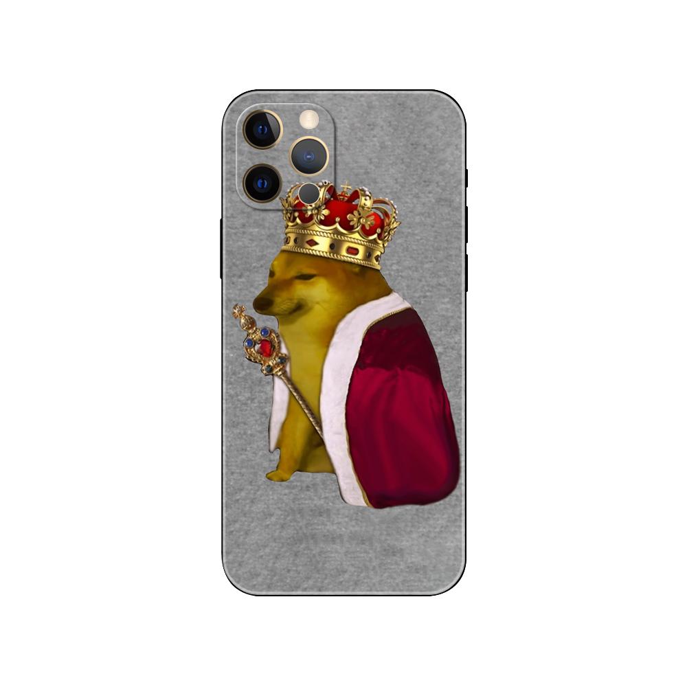 Husă de telefon Doge Dog Cheems pentru iphone 5 5s se 6 6s 7 8 plus x 10 XR XS 11 12 13 mini pro MAX husă din tpu neagră