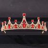 Baroque Red Crystal Tiaras and Crowns Prom Rhinestone Bridal Diadem Crown Taira for Women Wedding Hair Accessories Jewelry Crown