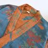 Spring Jacquard High Quality Color Woven Cotton Double Layer Gauze Sleeping Robes for Women Medium Length Yukata Bathrobe
