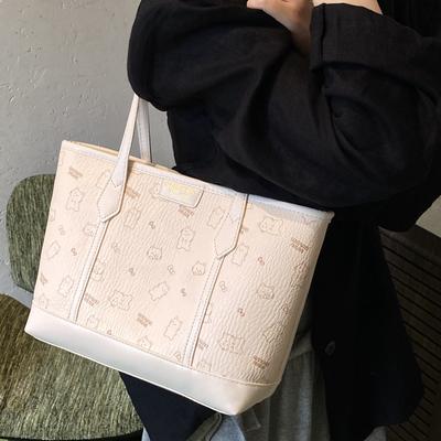 2025 New Printed Retro Tote Bag Trendy Large Capacity Daily Simple Women's Bag Shoulder Bag Portable Underarm Bag