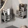 New Hole-Free Multifunctional Washbasin Storage Tube Bathroom Toothbrush Razor Storage Rack Wall-Mounted Bathroom Supplies