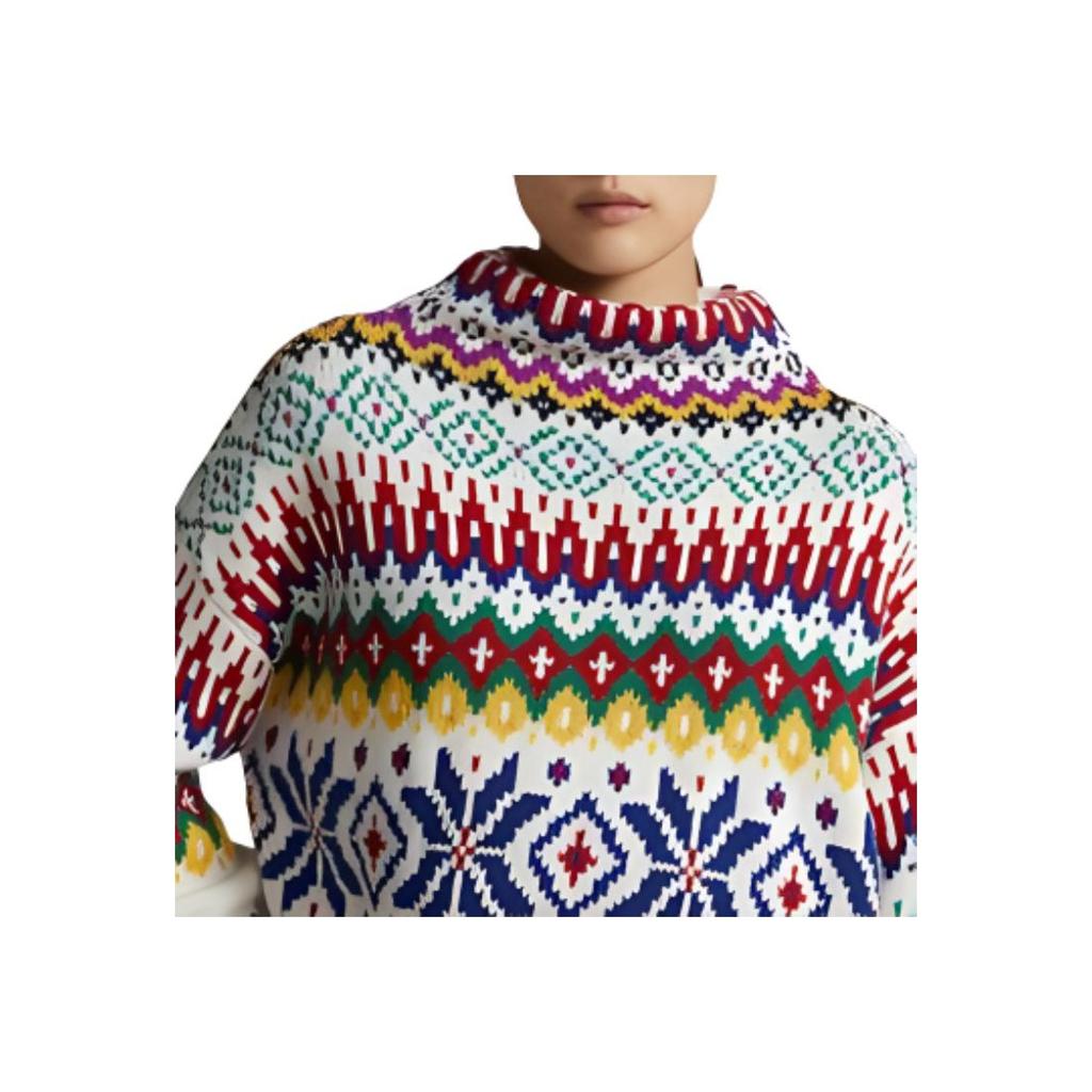 Polo Ralph Lauren FW22 Logo All Over Print Loose Fit Mock Neck Sweater Women Sweater Multicolor WMPOSWENC020545-100