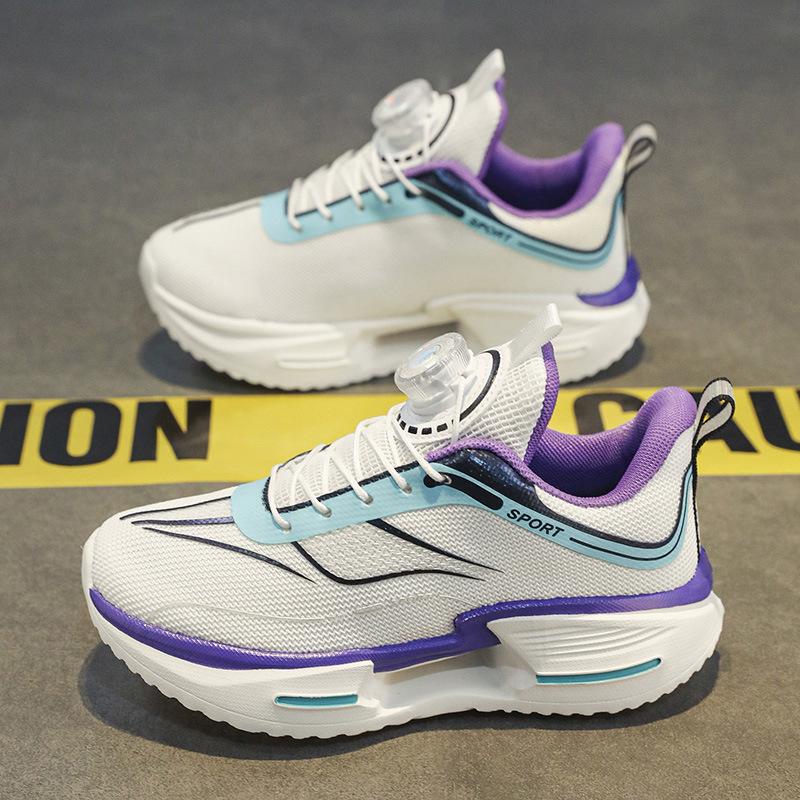 Spring and Summer Children's Breathable Sports Shoes Jue Ying Running Shoes Rotating Buckle Primary School Students Physical Education Class Leisure