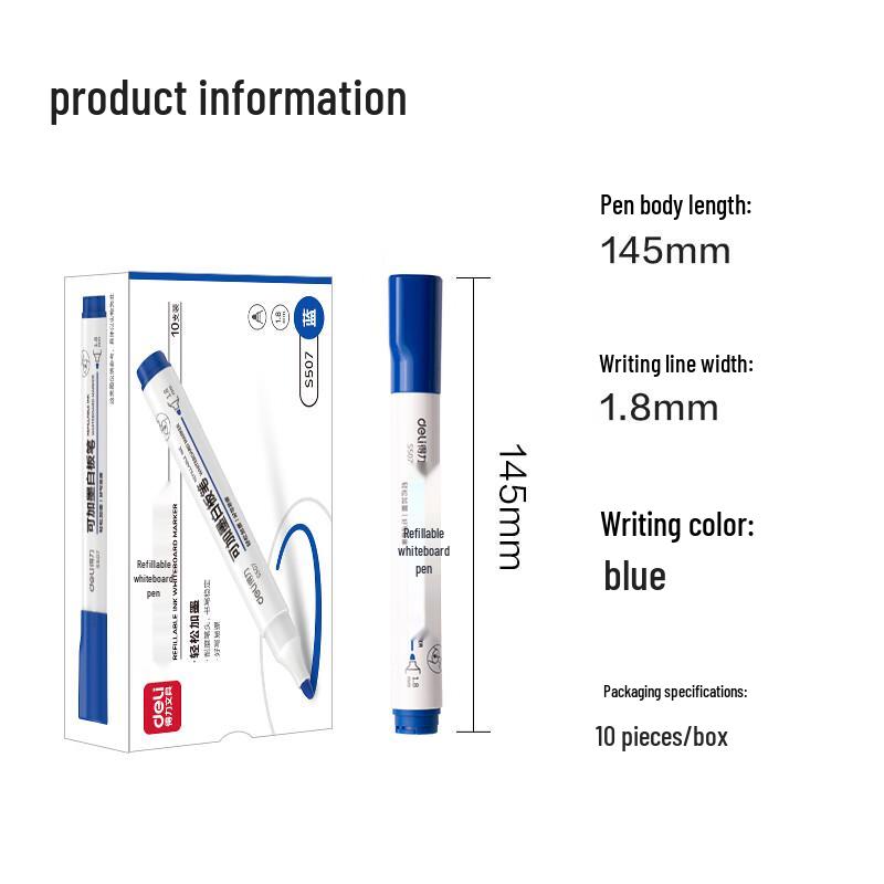 Deli S507 Refillable Whiteboard Markers