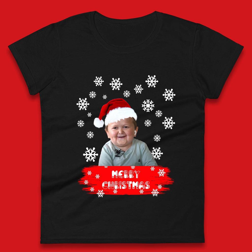 Merry Christmas Hasbulla Snowflakes Womens T-Shirt Mens Tops Tees Unisex