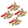 4pcs 8mm Motorcycle Hose Brass Barbed Inline Shut Off Ball Valve Water Air Gas Fuel Tap Universal
