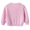 Korean Children's Round Neck Hollow Baby Sweater Jacket Spring and Summer Thin Girls Knitted Cardigan