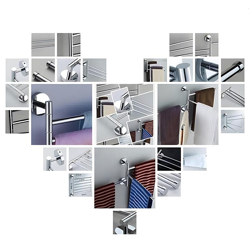 Premium Stainless Steel Swivel 2/3/4 Towel Bar Towel Holder Bar Rail Hanger Rack Wall Mounted for Bathroom Kitchen Accessory