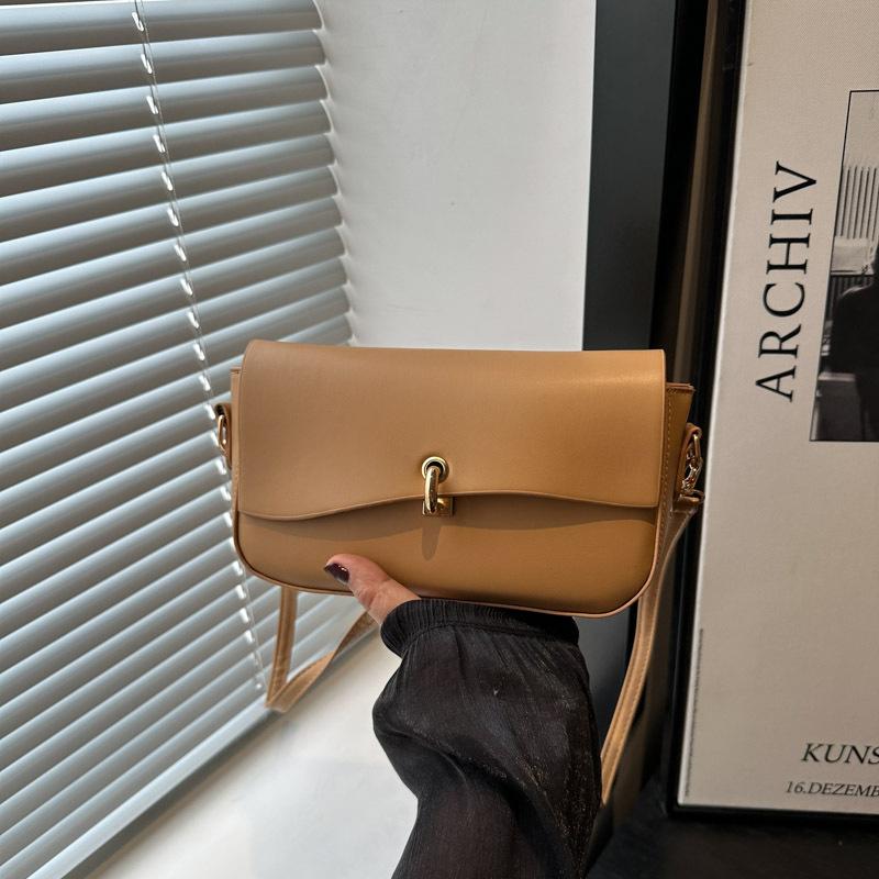 Fashion retro popular small square bag new texture shoulder messenger bag simple casual women's bag