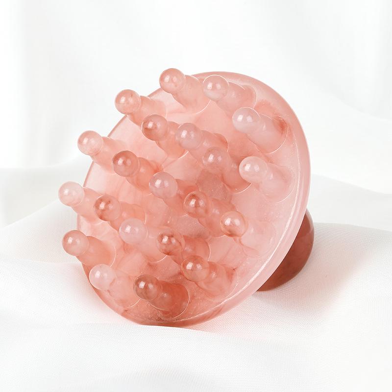 Resin Multifunctional Four-in-One Gua Sha and Massage Comb - Sandalwood Facial and Head Therapy Tool