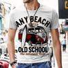 Top Estivo Girocollo con Stampa 3D di Auto Retrò T-shirt Uomo alla Moda Casual a Maniche Corte
