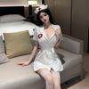 Cos Sexy Nurse Outfit Lingerie Deep V Seduction Hot Cosplay Bed Uniform Suit