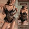 Sexy Lingerie Sexy Lace Seduction Open Onesie Women's Lace-up Perspective Pajamas Free Uniform