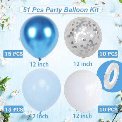 51PCS Multi-color Latex Balloon Set Suitable for Birthday Parties, Weddings, Valentine's Day Party Decoration