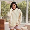 STREETRICH Women's Y2K Floral Letter Embroidered Hooded Pullover Cozy Stylish Long Sleeve Loose Sweatshirts with Kangaroo Pocket