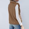 Women's Fashion Solid Color Loose Sleeveless Plush Zipper Coat