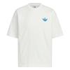 Adidas Originální tričko s grafickým logem Trefoil, pohodlné, všestranné, módní, s krátkým rukávem, pro muže, bílé KE5793
