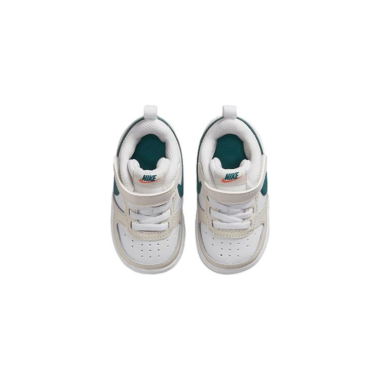 Nike Court Borough Abrasion Resistant Low Top Skateboard Shoes Gray White Green Infant And Toddler BQ5453-017