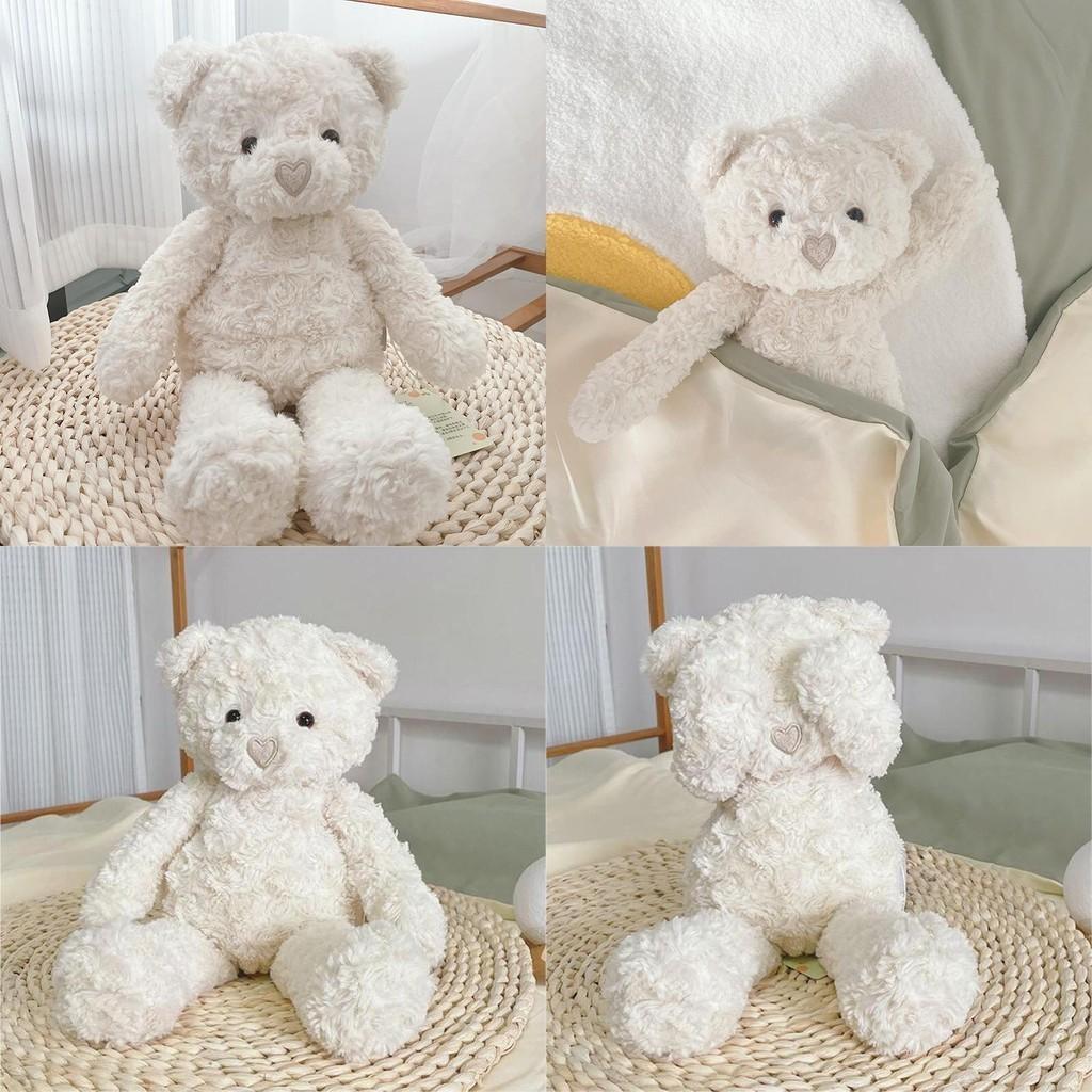 Uroczy pluszowy miś w kształcie serca dla kojącego komfortu 16,5 cala wysokości, długie futro w kolorze brązowym