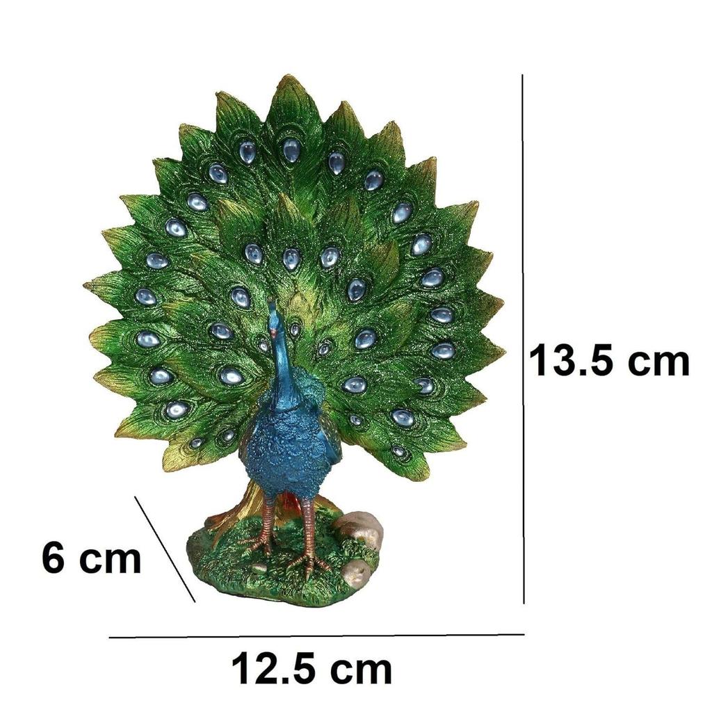 Dancing Peacock Showpieces for Home Decor Items for Home Decor Items (13.5cm * 12.5cm) Showpiece for Living Room