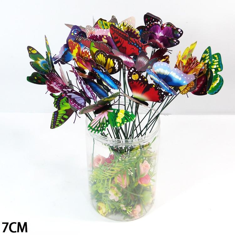50Pcs Butterflies Garden Yard Planter Colorful Whimsical Butterfly Stakes Decoration Home Outdoor Flower Pots Decor Supplies
